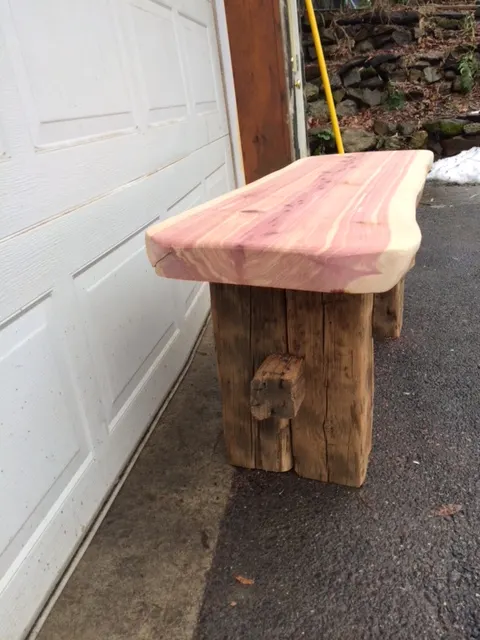 Cedar & reclaimed chestnut bench