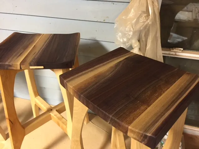 Walnut & Maple Stools & Tables